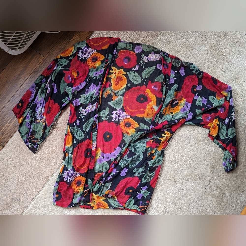 *YARD SALE!* Floral Cotton Kimono Handmade
